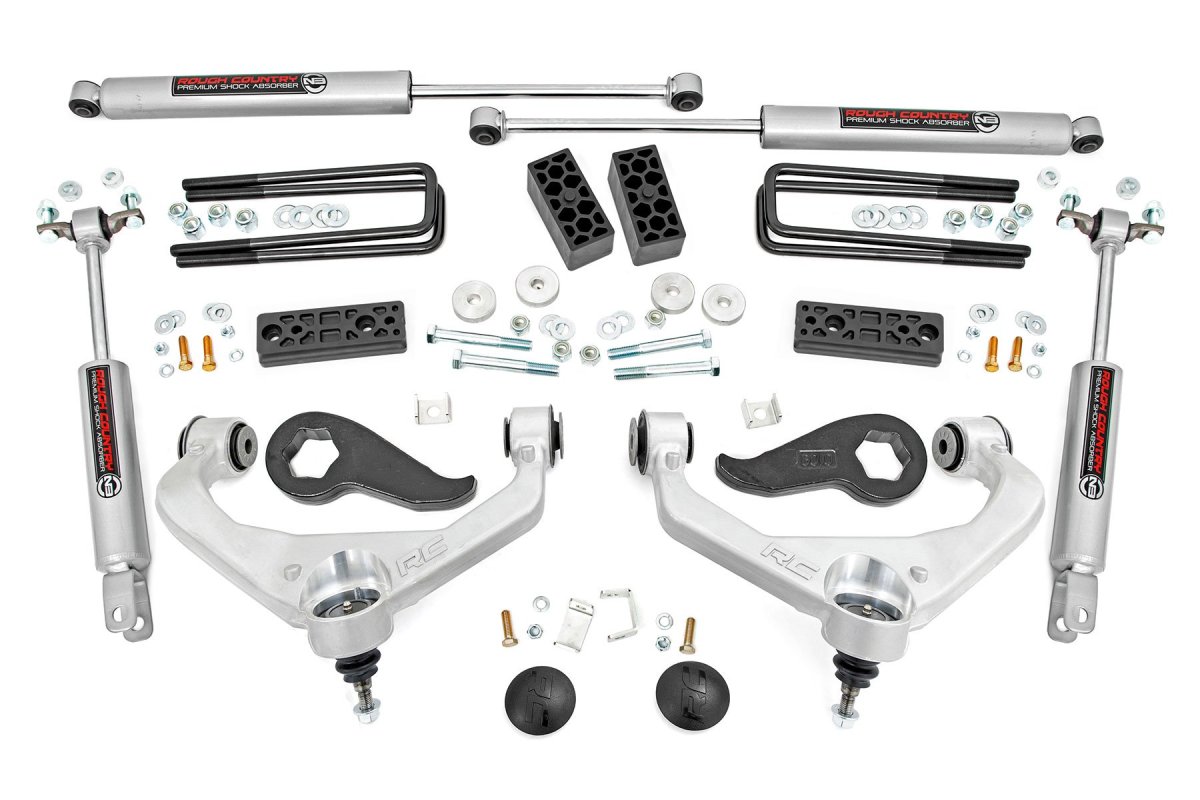 Chevrolet Silverado 3500 HD Suspension Lift Kit - Front + Rear - Rough Country - 3 Inch Lift Kit - '20-'24